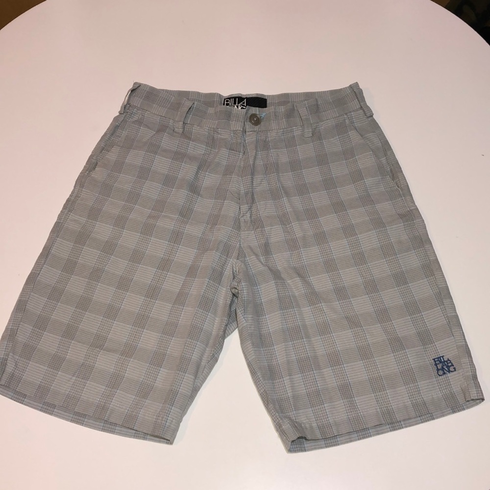 Billabong shorts size 29 grey and blue plaid